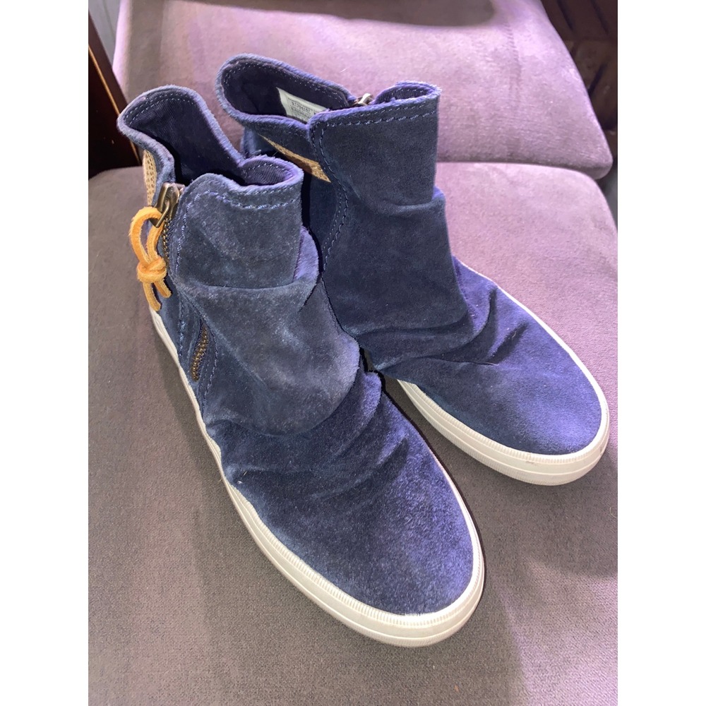 Sperry Crest Vibe Suede Slouch Ankle Boots Navy Blue Womens 7.5 STS84157